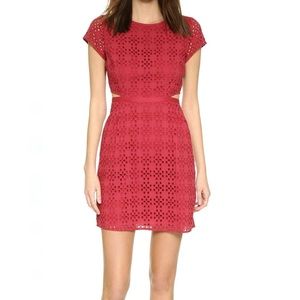 Madewell Womens Happening Eyelet Side Cutout Dress Rustic Barn Red size 00